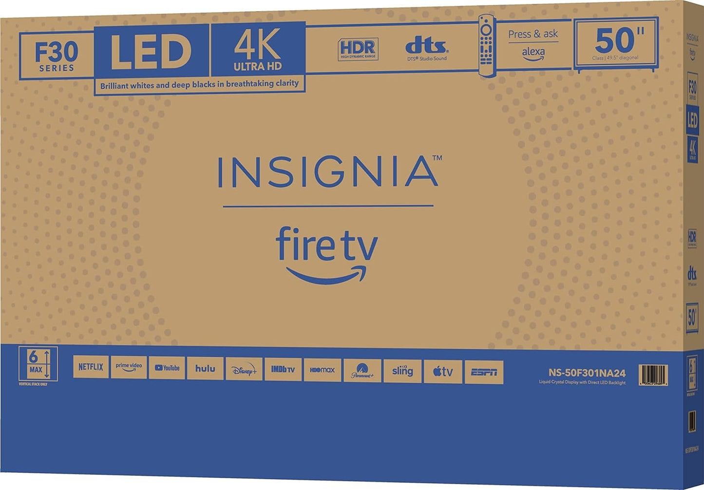 Insignia | 50-Inch Class F30 Series LED 4K UHD Smart Fire TV with Alexa Voice Remote (NS-50F301NA24) image 7