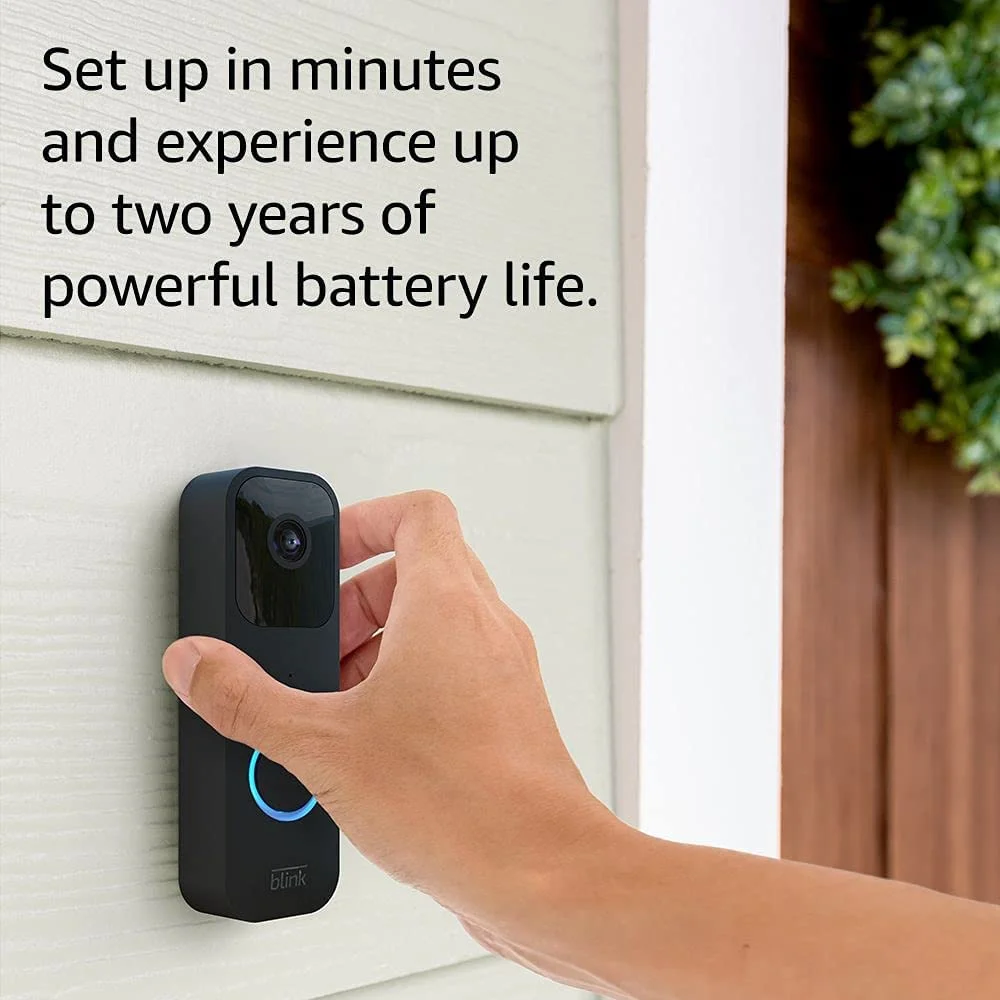 Blink Video Doorbell | Two-Way Audio, HD Video, Motion and Chime App Alerts and Alexa Enabled Wired or Wire-Free (Black) image 3