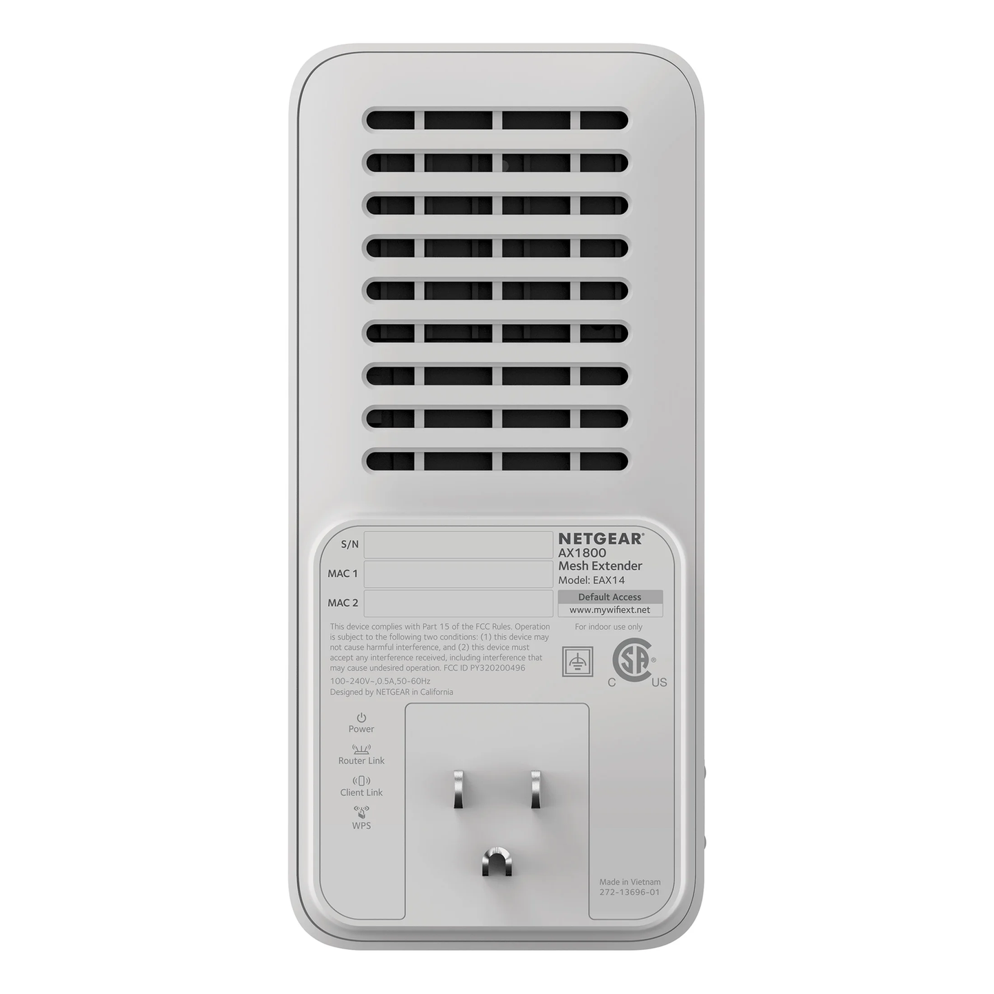 '- AX1800 Wifi 6 Mesh Range Extender and Signal Booster, Wall-Plug, 1.8Gbps (EAX14) image 3
