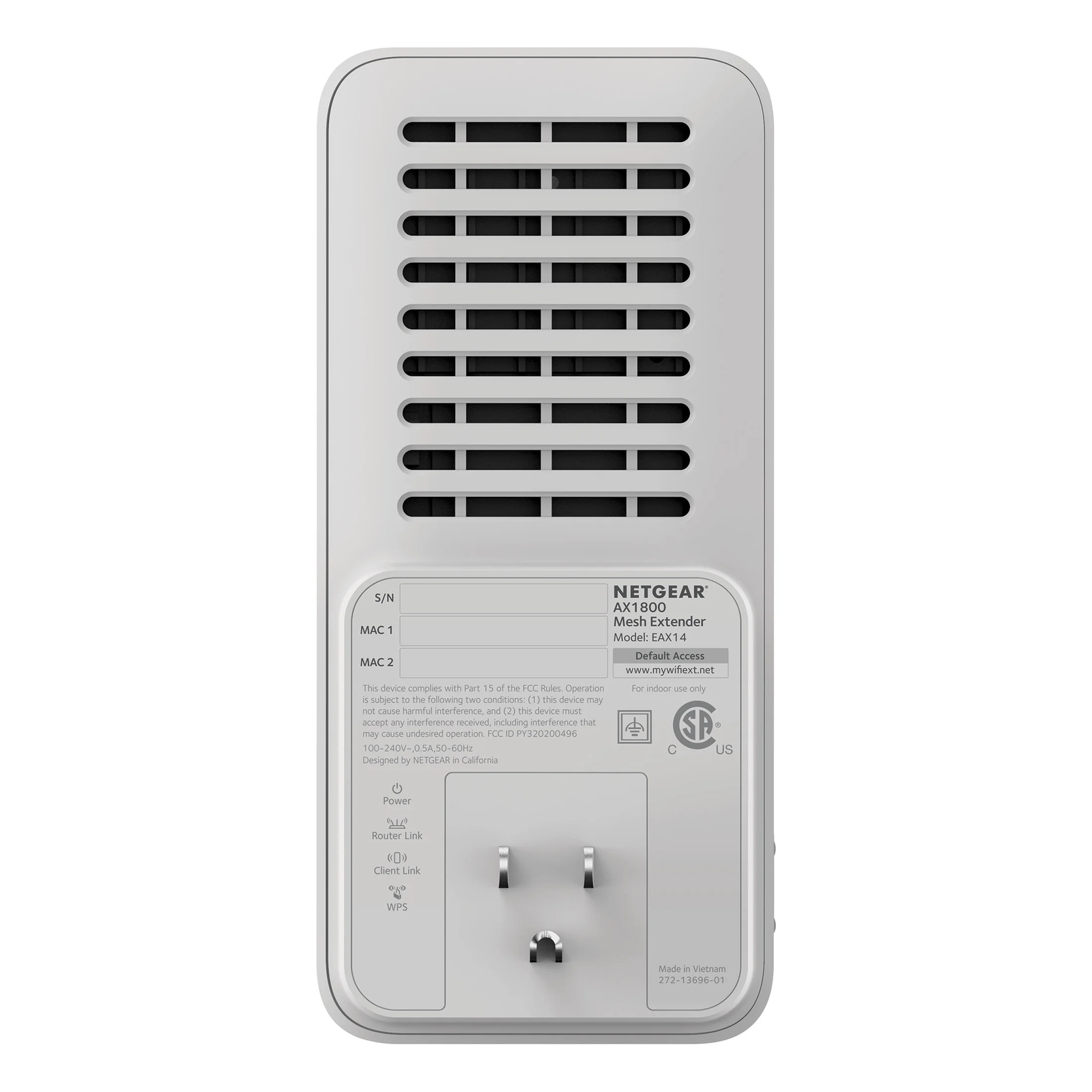 '- AX1800 Wifi 6 Mesh Range Extender and Signal Booster, Wall-Plug, 1.8Gbps (EAX14) image 3