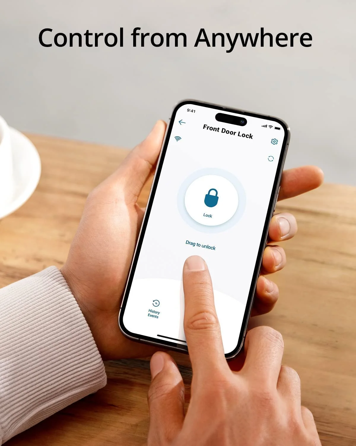 Anker  Security C210(E110) Smart Lock, 5-In-1 Keyless Entry Door Lock, Built-In Wifi Deadbolt, Smart Door Lock, Touchscreen Keypad image 4