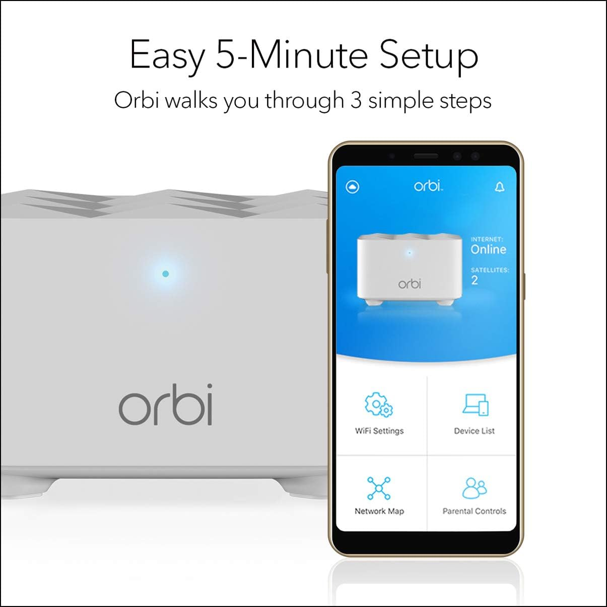 Orbi Whole Home Mesh Wifi System (RBK13) ? Router Replacement Covers up to 4,500 Sq. Ft. with 1 Router &amp; 2 Satellites image 7