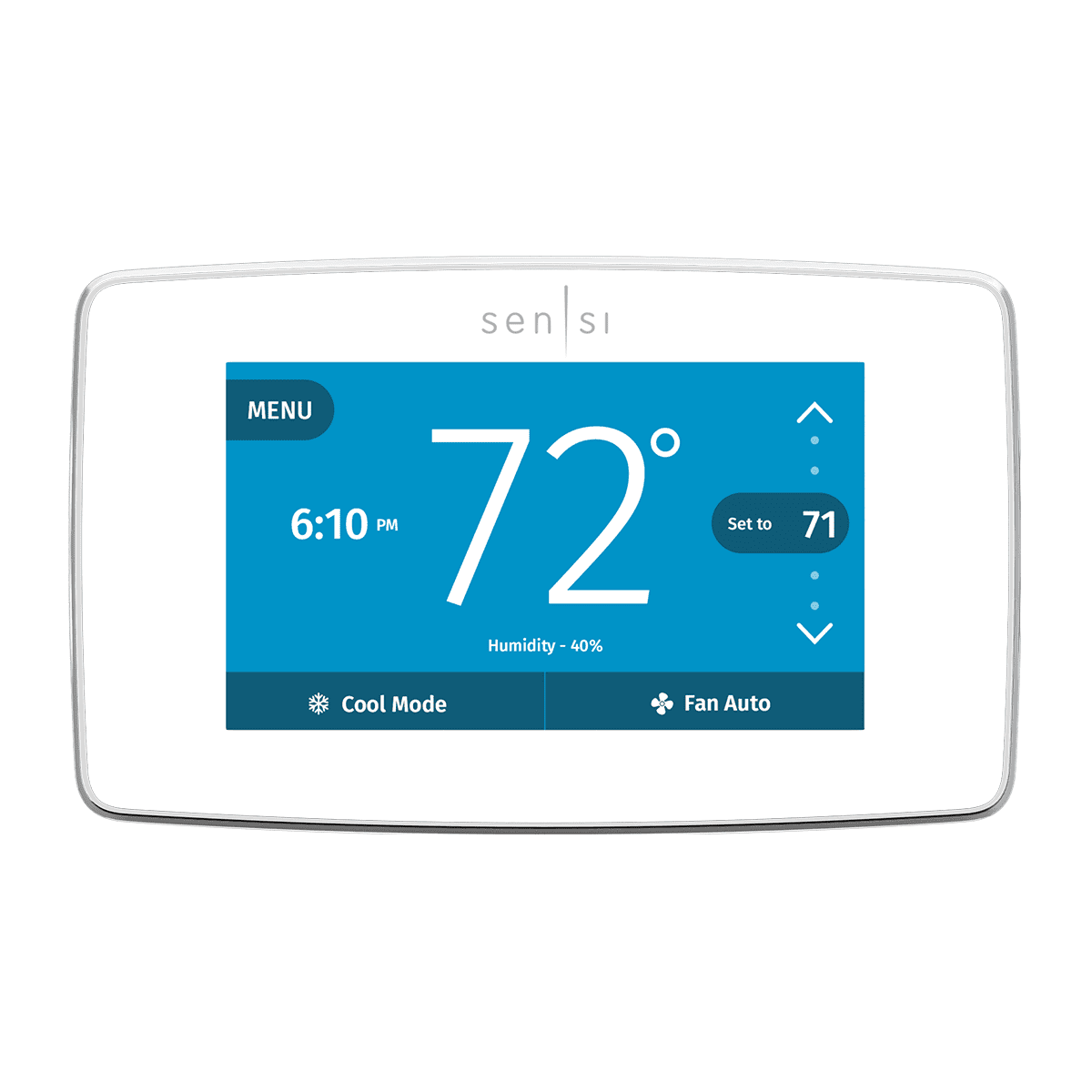 Sensi Touch Smart Programmable Wi-Fi Thermostat, C-Wire Required-Black - White image