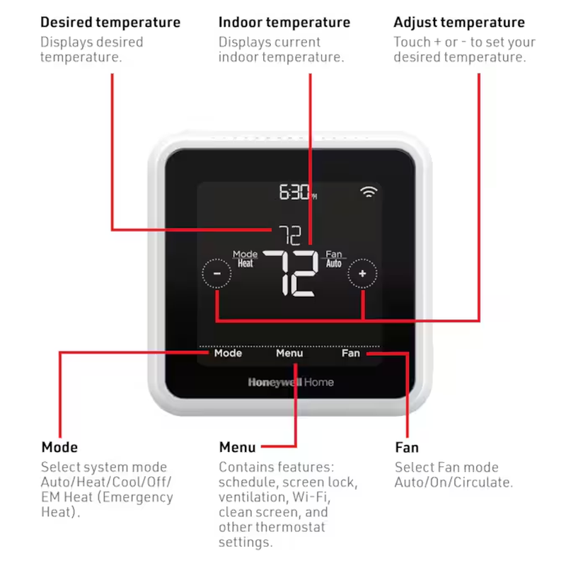 Black/White Smart Thermostat with Wi-Fi Compatibility image 11