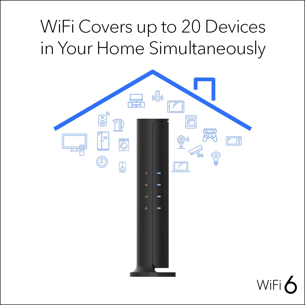 '- Dual-Band 4-Stream AX1600 Wifi 6 Router, 1.6 Gbps (RAX5) image 3