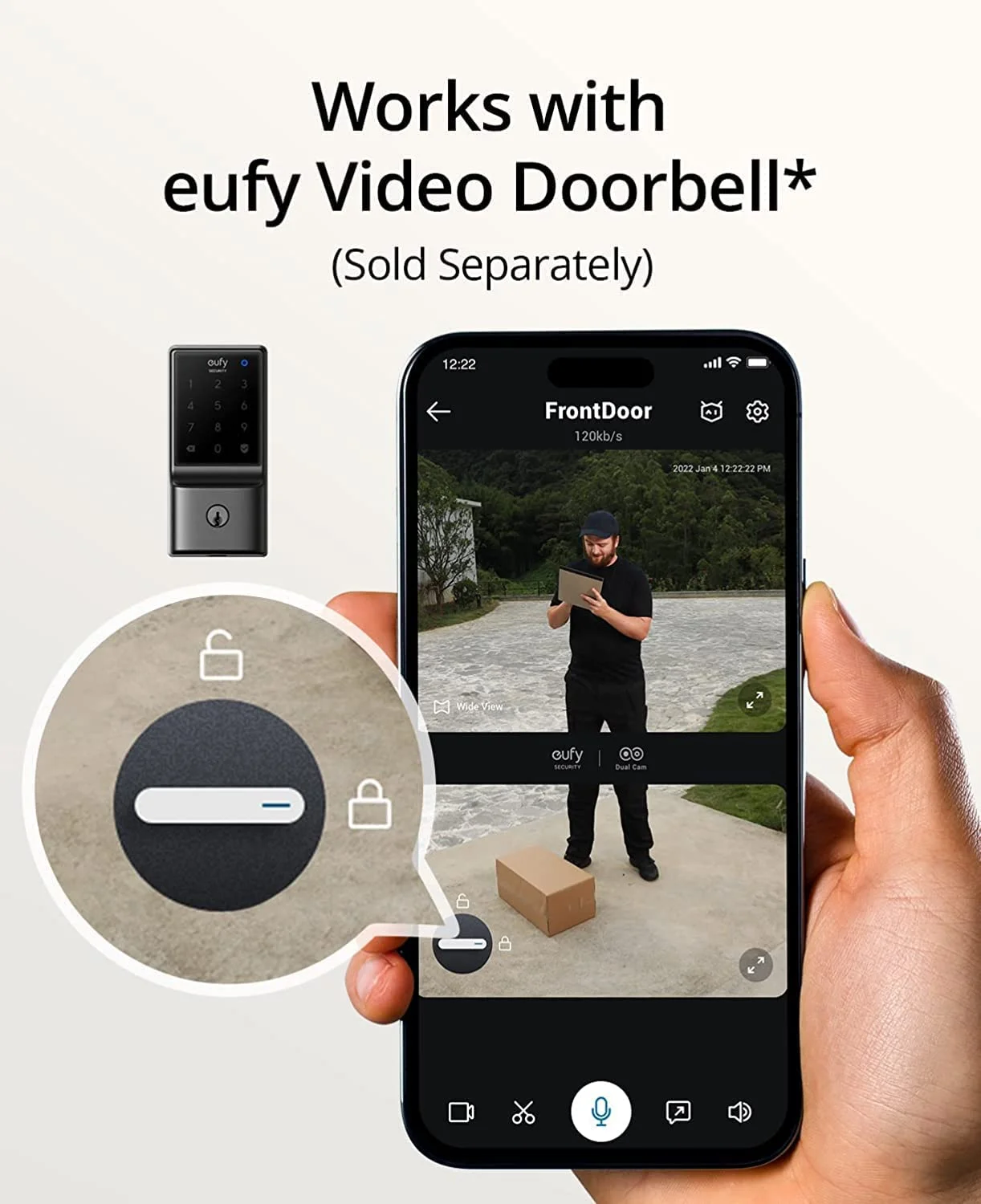 Anker  Security C210(E110) Smart Lock, 5-In-1 Keyless Entry Door Lock, Built-In Wifi Deadbolt, Smart Door Lock, Touchscreen Keypad image 1