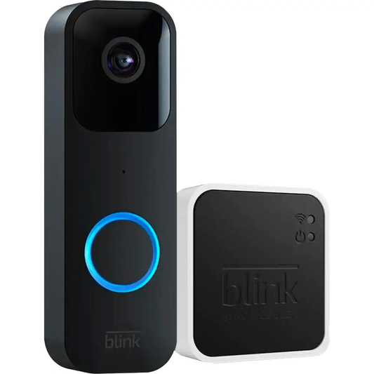 Video Doorbell plus Sync Module 2 - Battery or Wired - Smart Wi-Fi HD Video Doorbell Camera System in Black image 0