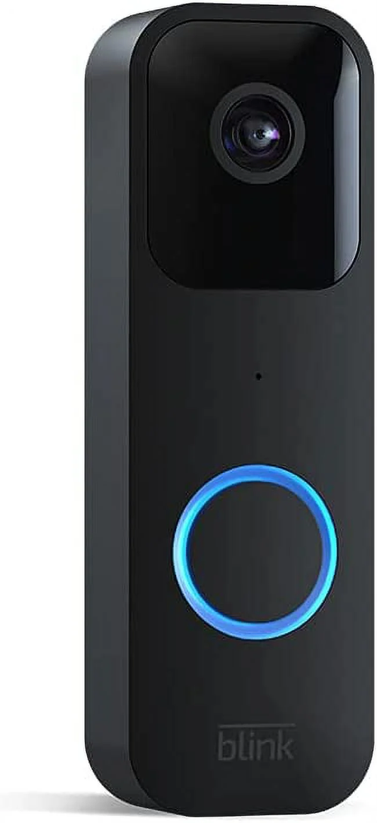 Blink Video Doorbell | Two-Way Audio, HD Video, Motion and Chime App Alerts and Alexa Enabled Wired or Wire-Free (Black) image 0